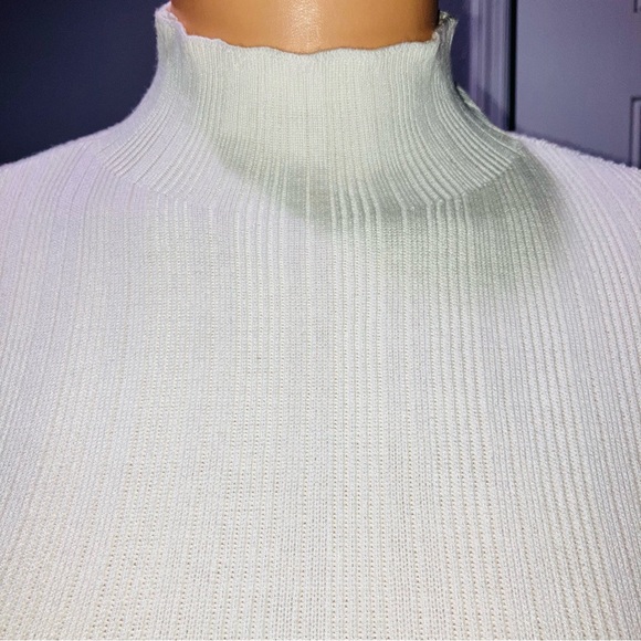 NWT Abercrombie & Fitch Ribbed Mockneck Cream Ivory Sweater Preppy Y2K Viscose M - Picture 6 of 8